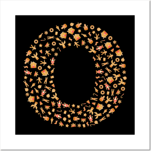 Letter O Initial Christmas Decorations Gingerbread Posters and Art